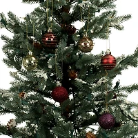 7 Pack 1.5" Burgundy, Red & Gold Shatterproof Ball Ornaments by Ashland®