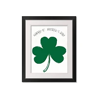 Happy Patricks Day Clover 16" x 20" Black Framed Print Under Plexiglass