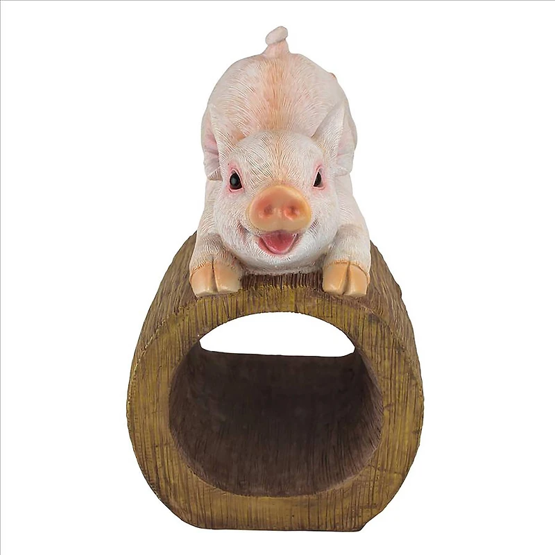 Design Toscano 9.5" Wild Pouncing Pig Gutter Guardian Downspout Statue