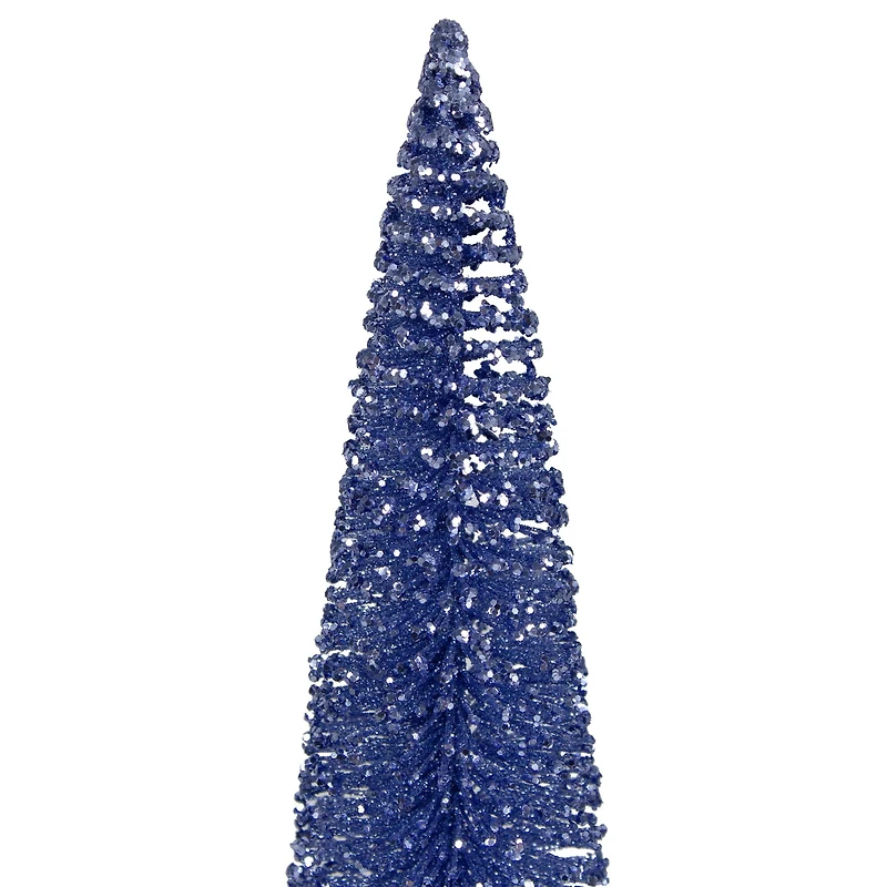 12" Blue Glitter Sisal Christmas Tree Tabletop Décor