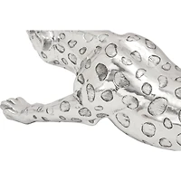 48" Silver Modern Leopard Sculpture
