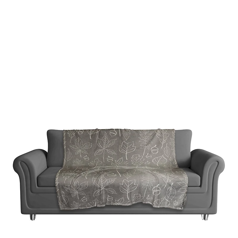 Fall Leaf Patterned Coral Fleece Blanket