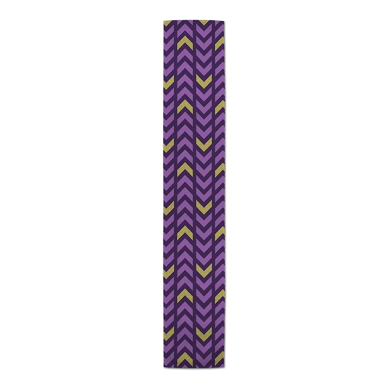 Purple & Gold Chevron Outdoor Table Runner