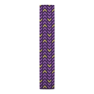 Purple & Gold Chevron Outdoor Table Runner