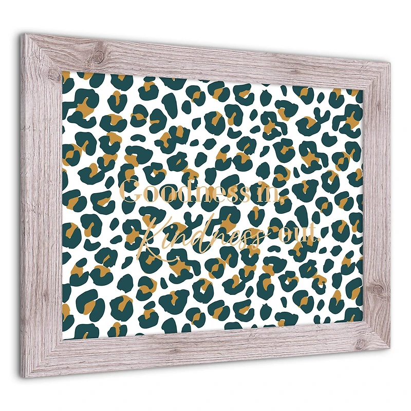 Goodness in Kindness Out Leopard Print in White Frame