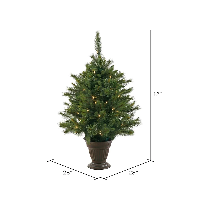 3.5ft. Pre-Lit Cashmere Pine Artificial Christmas Tree, Clear LED Lights