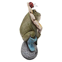 Design Toscano 11" Flowery Frog Garden Welcome Statue
