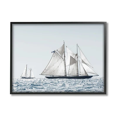 Stupell Industries Traditional Sailboat Vessel Boat on Water Photography Framed Wall Art