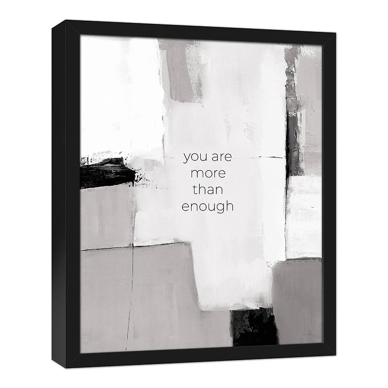 More Than Enough 17.73" x 21.73" Black Framed Canvas