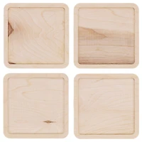 Leisure Arts® 4" Square Welled Wood Coaster Set