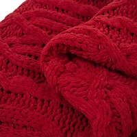 Glitzhome® Knitted Polyester Red Throw Blanket
