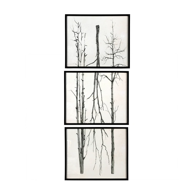 Hello Honey® Black Wood Framed Straight Branch Artwork Set