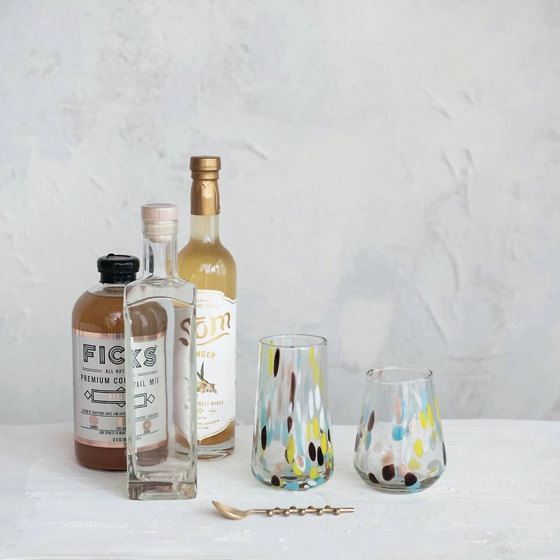 Hello Honey® 13oz. Blown Confetti Drinking Glasses, 6ct.