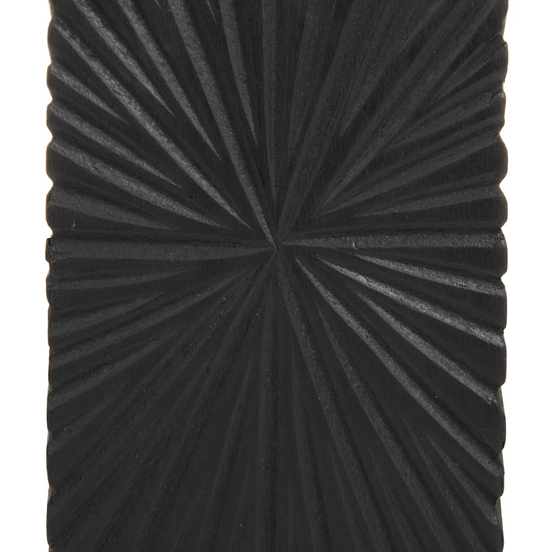 CosmoLiving by Cosmopolitan Black MDF Contemporary Candle Holder, 12" x 10" x 8"