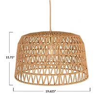 Hello Honey® 19.5" Natural Woven Pendant Lamp