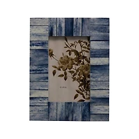 Hello Honey® Blue Wood & Bone 4" x 6" Photo Frame