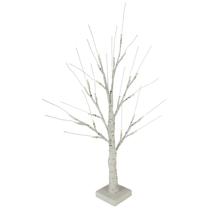 24" LED White Birch Twig Tree Decoration