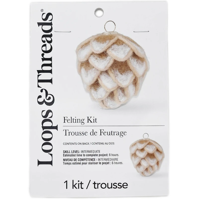 Christmas Frosted Pinecone Ornament Felting Kit by Loops & Threads®