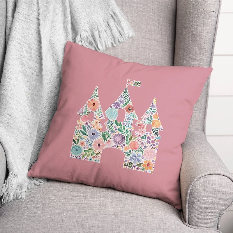 Floral Castle 18" x 18" Throw Pillow