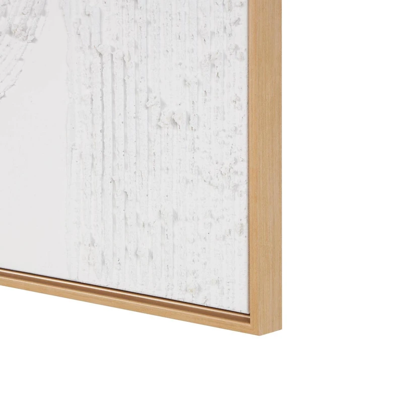 24" x 32" White Canvas Framed Wall Art