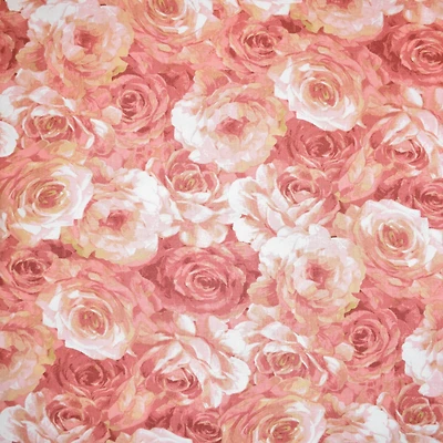 Feldman Floral Packed Pink Rose Cotton Fabric