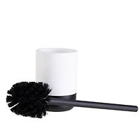 Bath Bliss Black & White Toilet  Brush & Holder Set