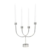 The Novogratz 13" Silver Stainless Steel Overlapping U-Shaped Candelabra