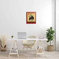 Stupell Industries Rodeo Safety Matches Cowboy Bucking Bronco Red Yellow Canvas Wall Art