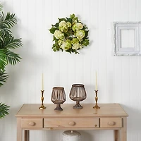 22” Green & Cream Hydrangea Wreath