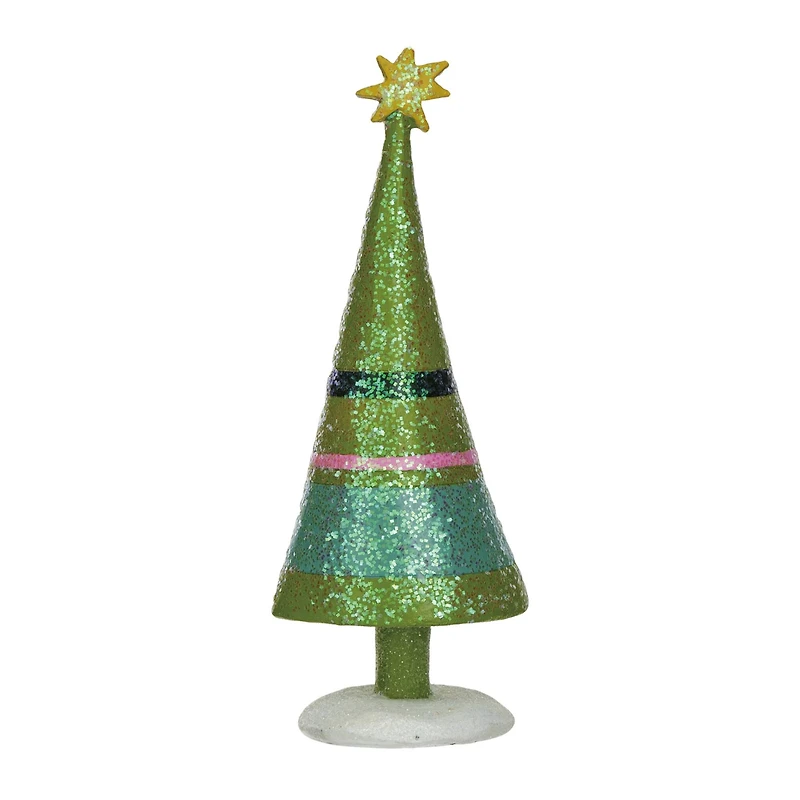 Hello Honey® 7.5" Christmas Tree with Stripes, Star & Glitter