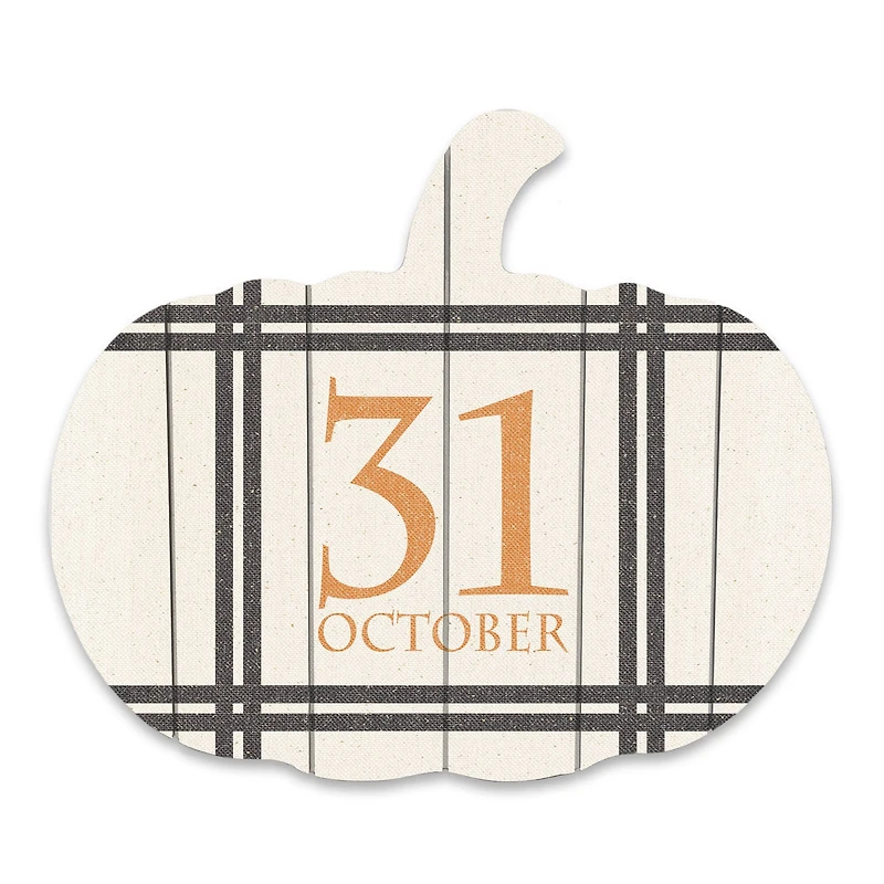 October 31 Pumpkin Shaped Pallet Wood Art