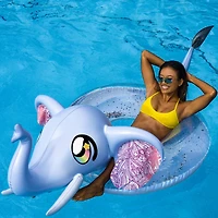 PoolCandy Glitterfied® Elephant Jumbo Pool Tube with Drink Float