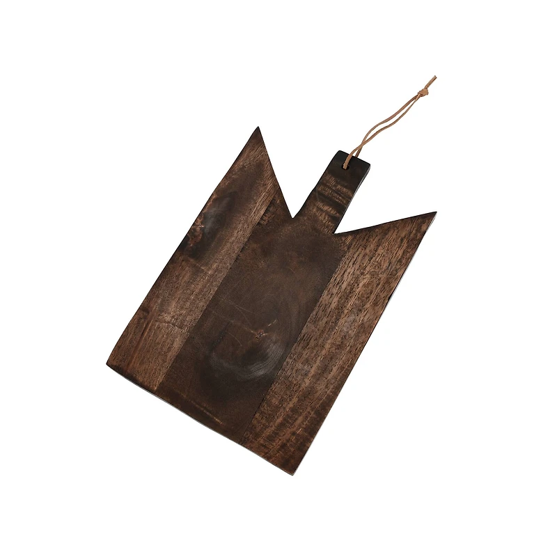 Hello Honey® 12" Walnut Geometric Wood Cutting Board with Leather Tie