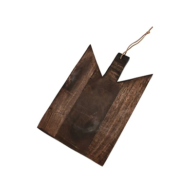 Hello Honey® 12" Walnut Geometric Wood Cutting Board with Leather Tie