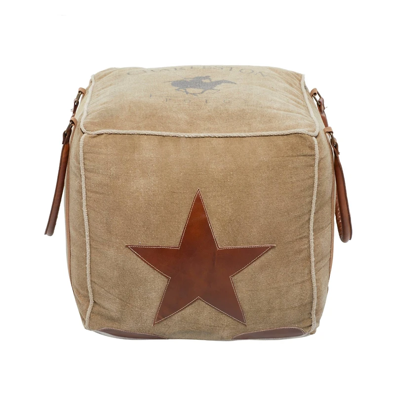 Brown Canvas Rustic Stool