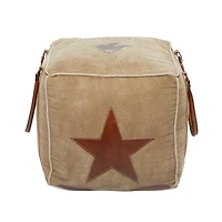 Brown Canvas Rustic Stool