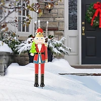 Glitzhome® 43.25" Metal Christmas Nutcracker Yard Stake/Décor Accent