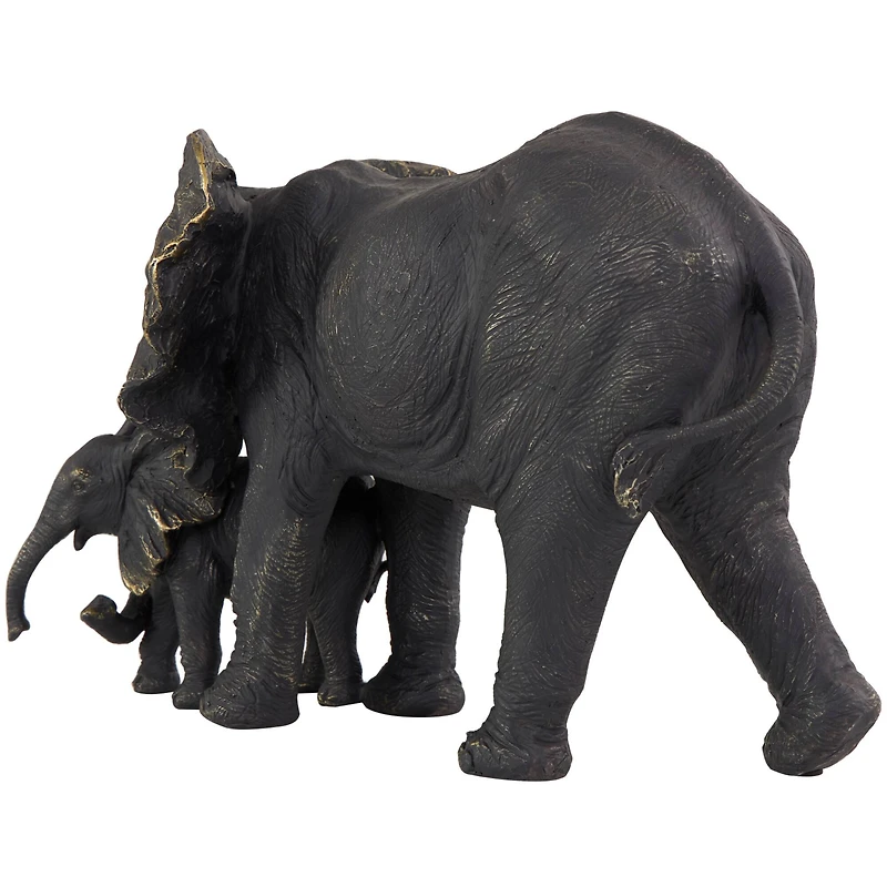 14" Bronze Elephant Family Sculpture