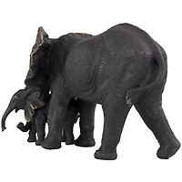 14" Bronze Elephant Family Sculpture