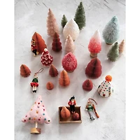 Hello Honey® 10.25" Pink Beaded Handmade Wool Felt Tree with Wood Base