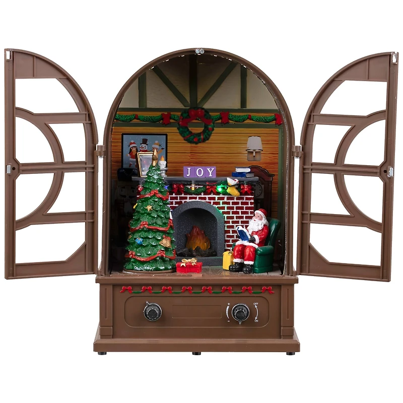 LED Lighted and Musical Retro Radio with Santa Scene Christmas Decoration - 12.5"
