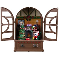 LED Lighted and Musical Retro Radio with Santa Scene Christmas Decoration - 12.5"