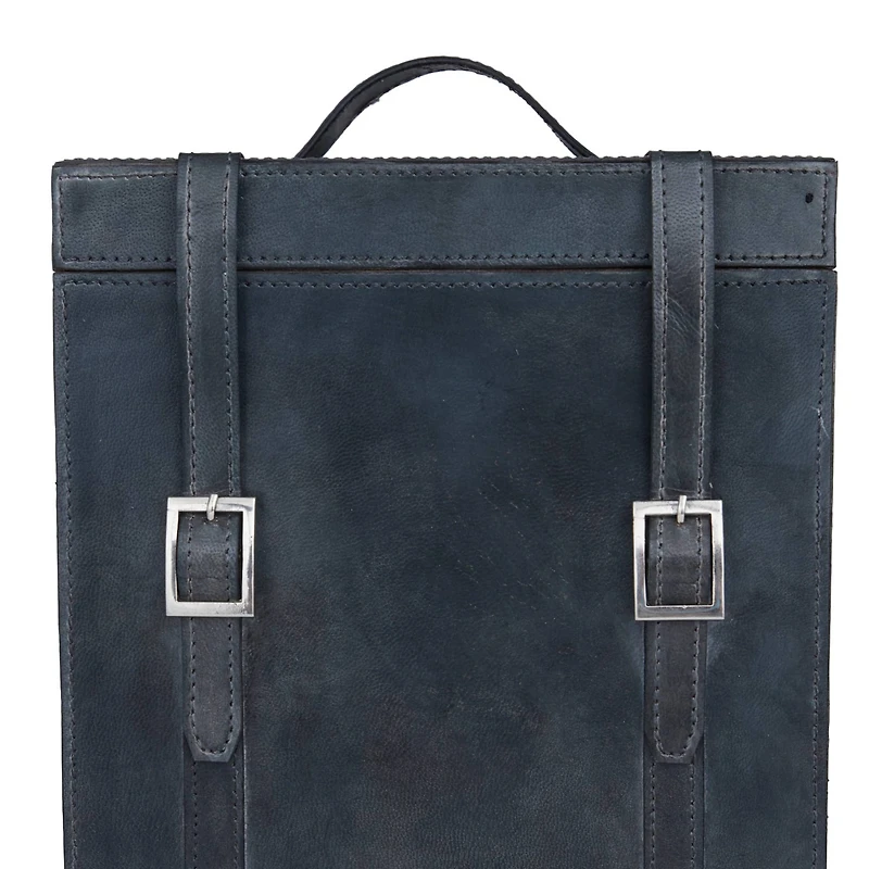 Blue Modern Wine Holder, 9" x 10" x 16"