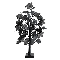 2ft. Pre-Lit Artificial Halloween Black Maple Tree with 24 Orange & Purple LED Lights
