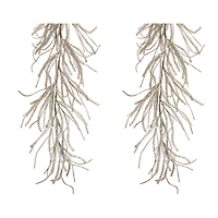 5ft. Christmas Silver Glitter Pine Garlands, 2ct.