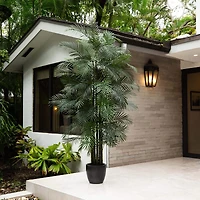 10ft. Potted Green UV Resistant Artificial Areca Palm Tree