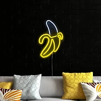18" Yellow LED Neon Style Banana Wall Décor
