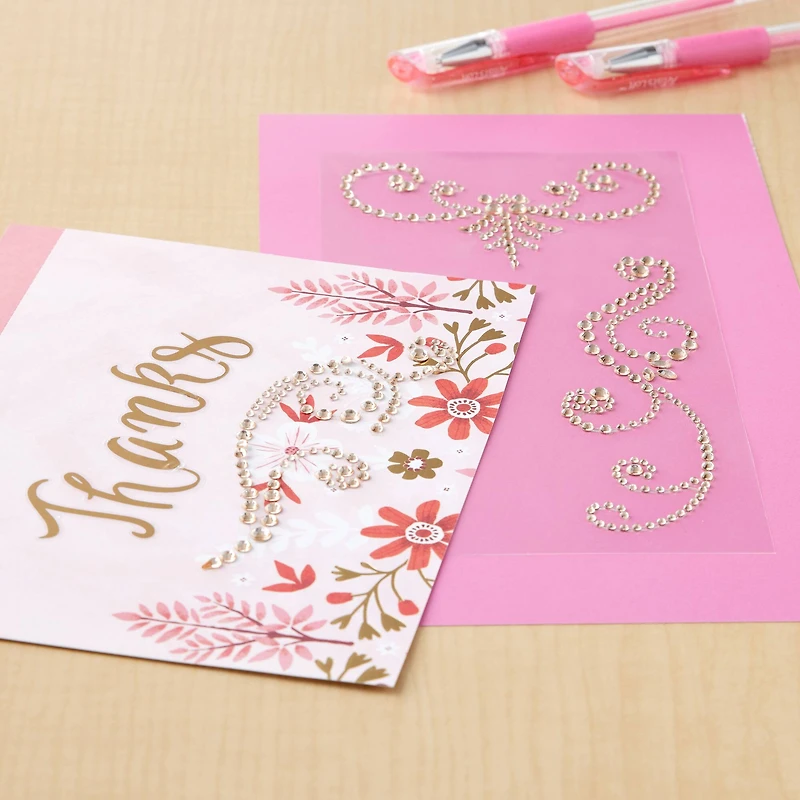 12 Packs: 3 ct. (36 total) Champagne Rhinestone Flourish Stickers by Recollections™