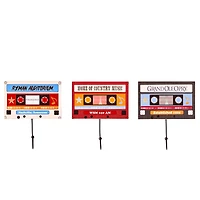 American Art Decor Grand Ole Opry Wooden Cassette Tape Wall Hook Set of 3 - 4" H x 6" L