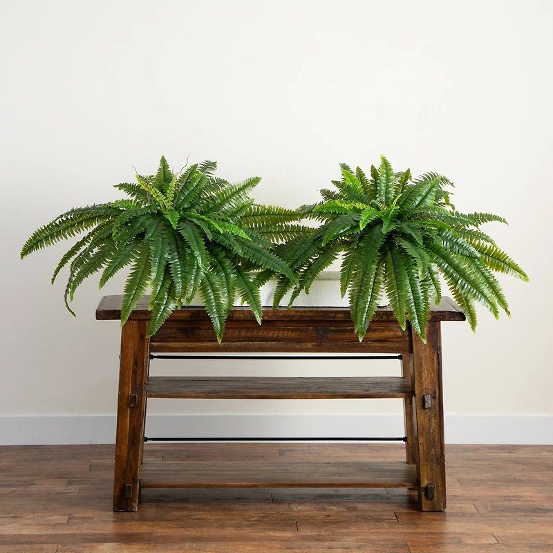 4ft. UV-Resistant Artificial Boston Ferns, 2ct.